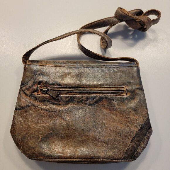 Jane Yoo Bag Wearable Art Hand Painted Signed Leather Crossbody Handbag Vintage - Picture 3 of 12